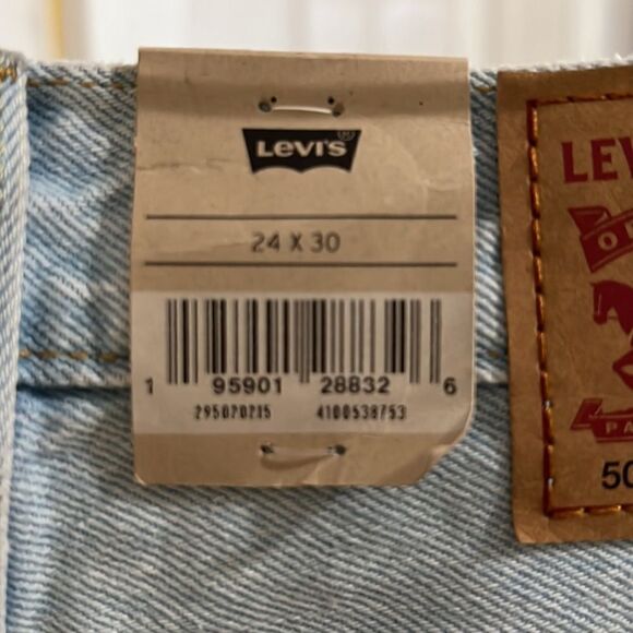 Levi’s 501 Skinny High Rise Light Wash Button Fly Front Jeans Size 26 X 30 - Picture 9 of 12
